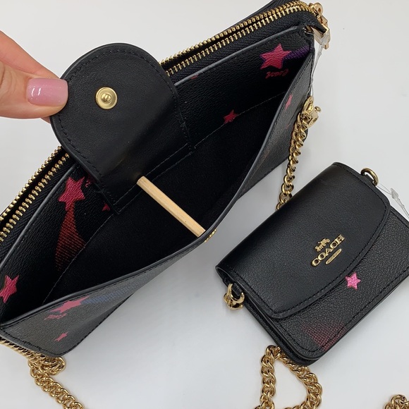 Poppy Crossbody With Card Case With Disco Star Print - Picture 12 of 16